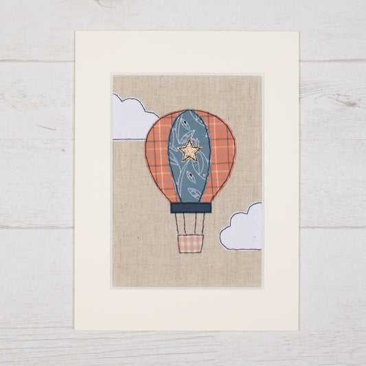 Tableau cousu montgolfière