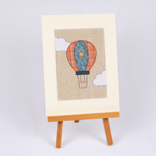 Tableau cousu montgolfière