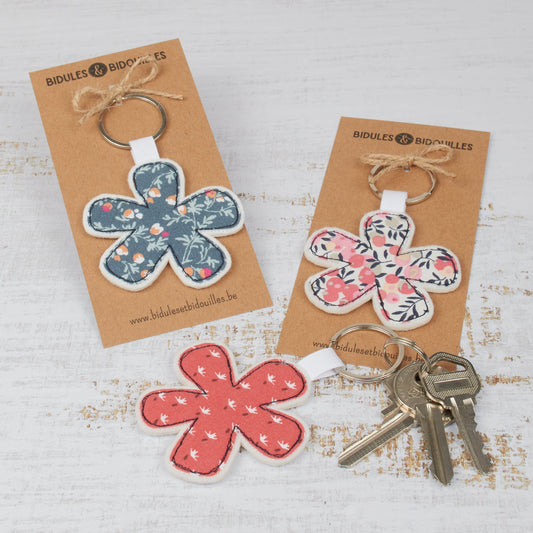 Porte-clé fleur (divers coloris)