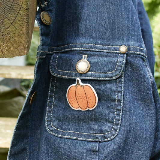 Citrouille (divers coloris) – broche, magnet ou marque-page