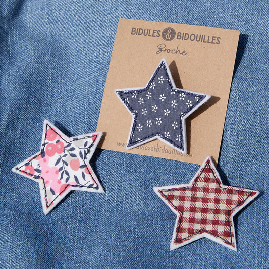 Étoile (divers coloris) – broche ou magnet