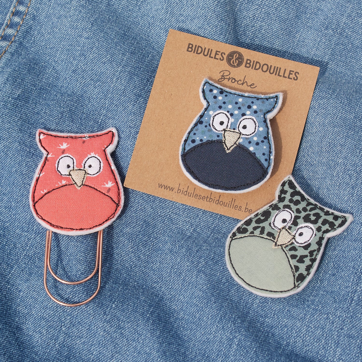 Hibou – broche, magnet ou marque-page