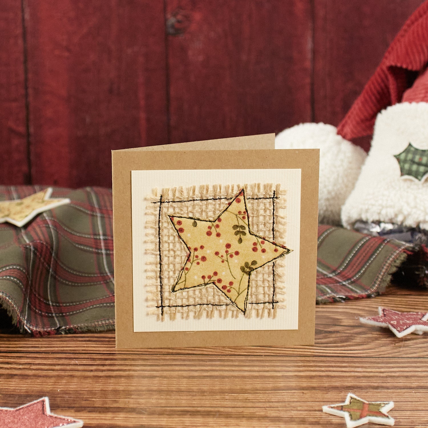 Carte de vœux brodée